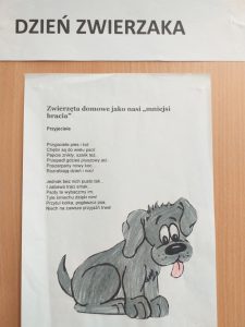 wydruk wiersza z okazji dnia zwierzaka